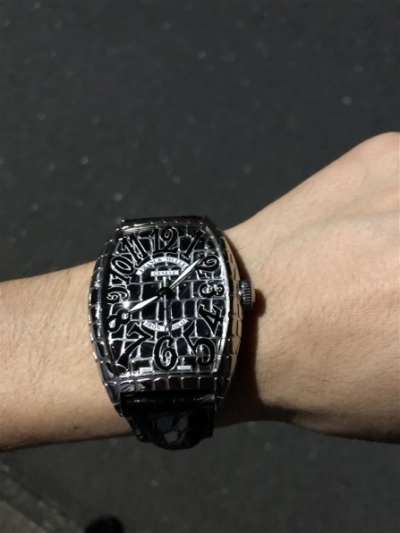 【FRANCK MULLER】フランクミュラー トノーカーベックス アイアンクロコ 8880SC ステンレススチール×クロコダイル 黒 自動巻き アナログ表示 メンズ 黒文字盤 腕時計