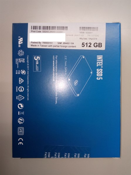 インテル SSD 545s SSDSC2KW512G8X1 レビュー評価・評判 - 価格.com