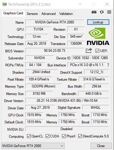 玄人志向 GALAKURO GK-RTX2080-E8GB/WHITE2 [PCIExp 8GB] 価格比較 