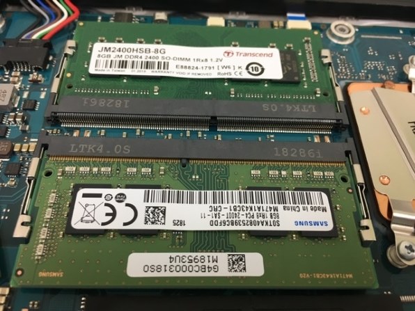 1枚メモリー32GB DDR4-2400(1.2V) トランセンド JM2400HSB-8G [SODIMM DDR4 PC4-19200 8GB]投稿画像