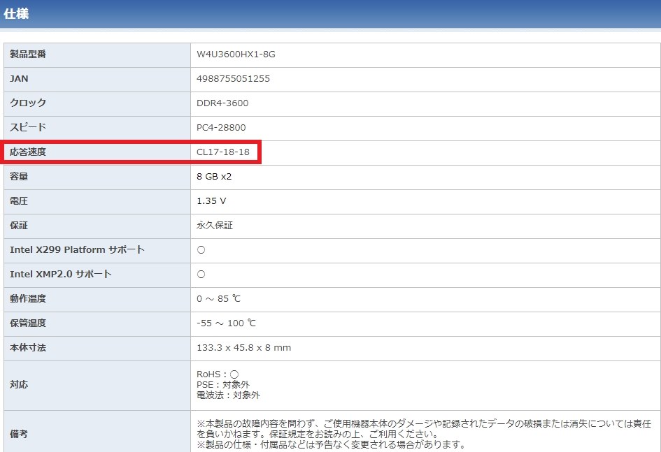 ネット購入の方は注意！公式サイトで誤情報』 CFD W4U3600HX1-8G [DDR4 PC4-28800 8GB 2枚組]  使用中ですも使用中ですさんのレビュー評価・評判 - 価格.com