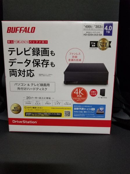 BUFFALO 外付けHDD HD-EDS4.0U3-BA