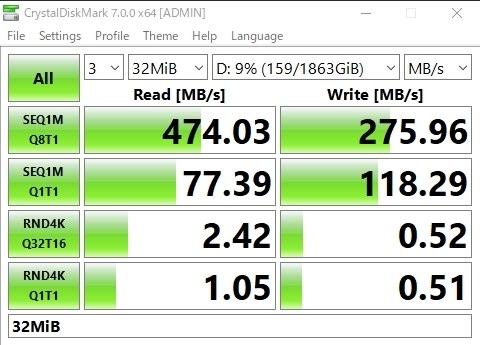 使用624時間）WESTERN DIGITAL (WD20PURX-64P6ZY0) 2TB 5400rpm