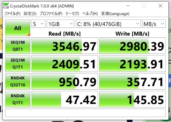 マウスコンピューター MousePro-NB410Z Core i7/8GBメモリ/512GB