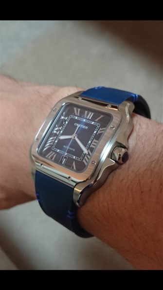 カルティエ サントスドゥカルティエ LM WSSA0030 ブルー CARTIER 中古メンズ 腕時計 送料無料 カルティエ サントスドゥカルティエLM 39.8mm WSSA0047 メンズ 腕時計