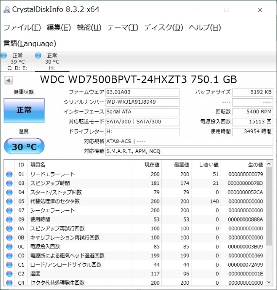 WESTERN DIGITAL WD7500BPVT (750GB 9.5mm) 価格比較 - 価格.com