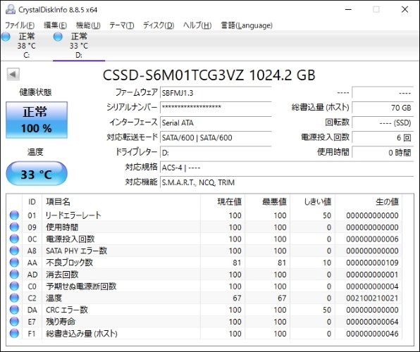 CFD CG3VZ CSSD-S6M01TCG3VZ 価格比較 - 価格.com