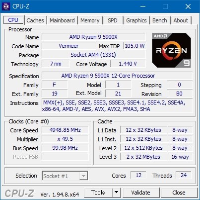 AMD Ryzen9 5900X 動作品 AMD Ryzen™ 9 5900X デスクトップ プロセッサ