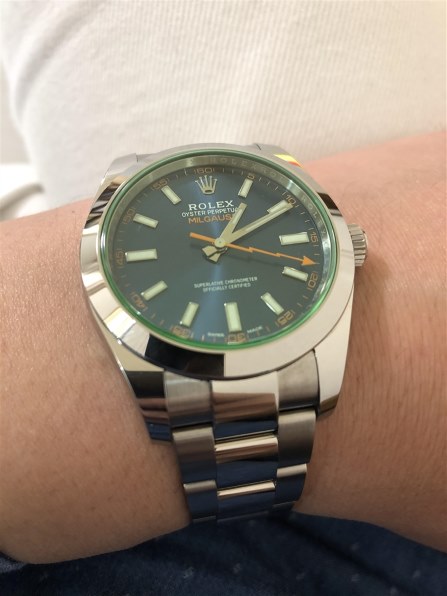 自動巻き機械式腕時計　レア青文字盤ミルガウスタイプ ロレックス ミルガウス 116400GV [オイスターブレスレット Zブルー