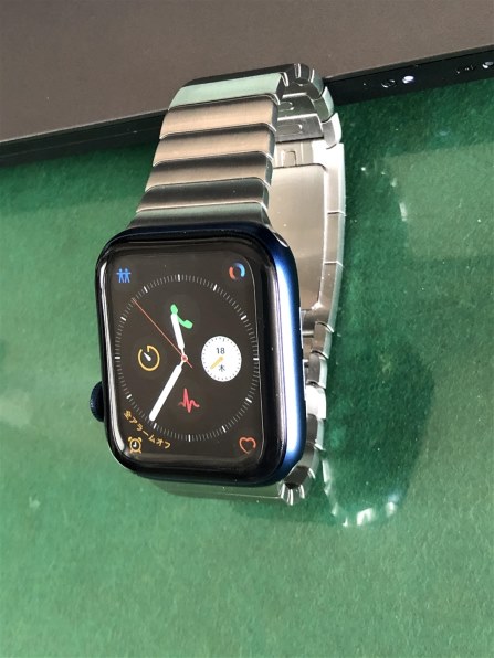 紺×赤 Apple Watch 純正 42mmケース用シルバーリンクブレスレット
