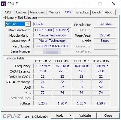 crucial CT2K8G4DFS832A [DDR4 PC4-25600 8GB 2枚組]投稿画像