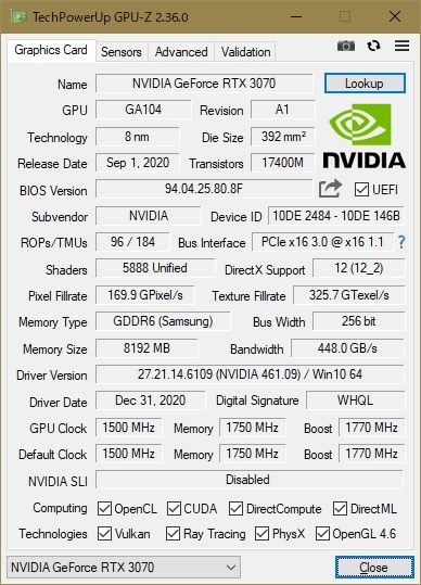 玄人志向 GALAKURO GAMING GG-RTX3070-E8GB/OC/DF [PCIExp 8GB] 価格 