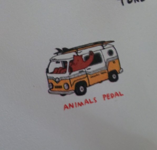 ギター Vintage Van Driving is Very Fun Animals Pedal Custom Illustrated by アカサカハル 電柱 入荷