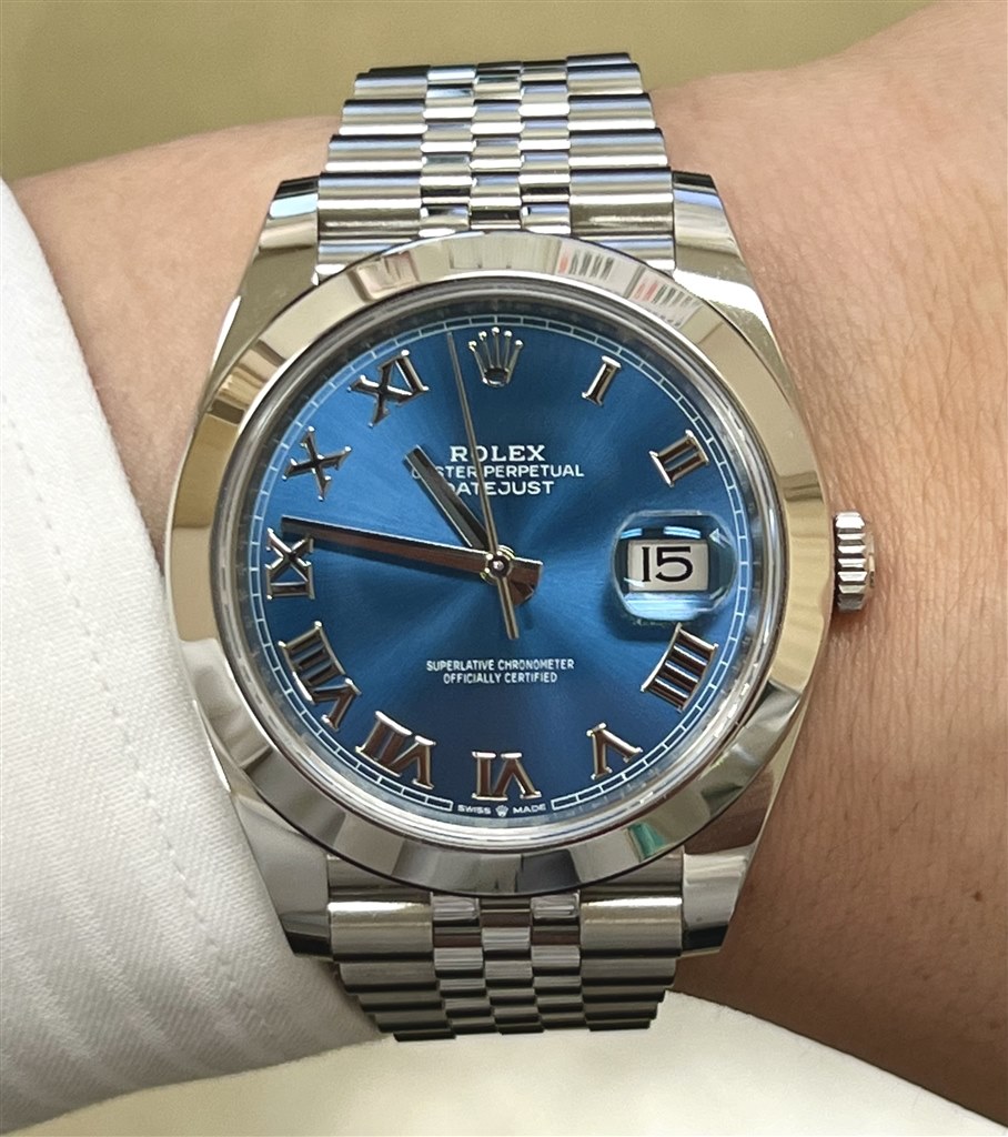 ロレックス デイトジャスト41 ブルー - 腕時計(アナログ)