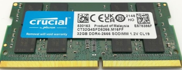 crucial CT32G4SFD8266 [SODIMM DDR4 PC4-21300 32GB] 価格比較 - 価格.com