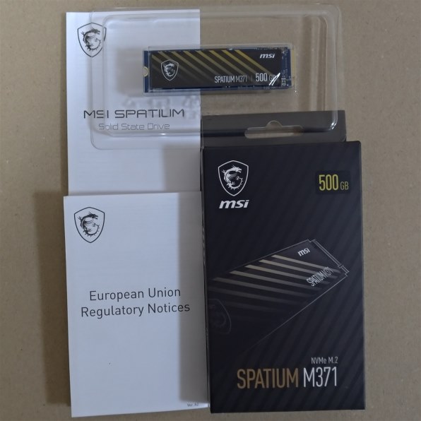 MSI SPATIUM M371 NVMe M.2 500GB投稿画像・動画 - 価格.com