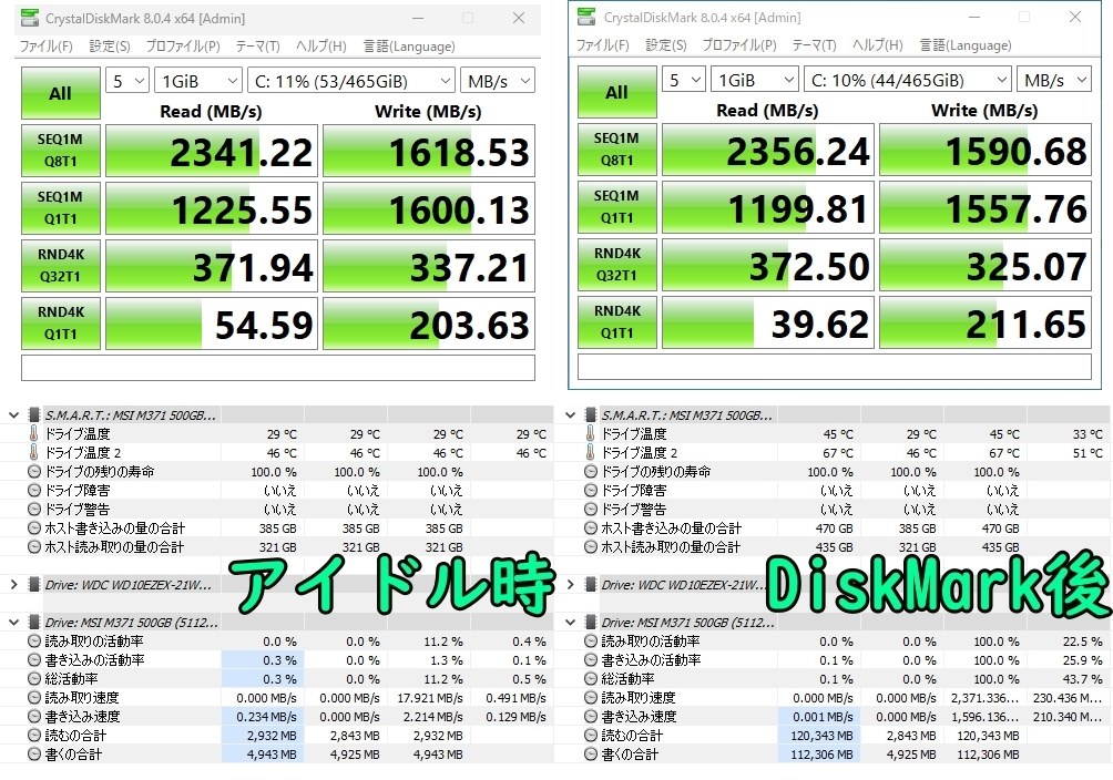 安さと見た目で選びました』 MSI SPATIUM M371 NVMe M.2 500GB neon66