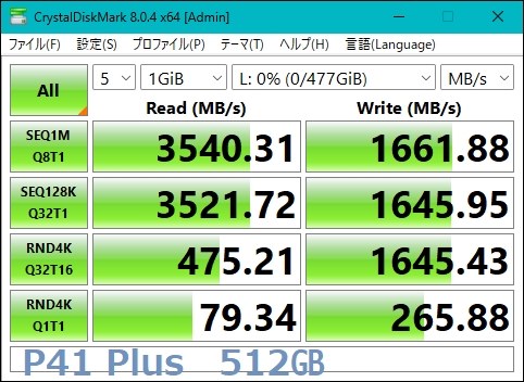 元インテルのSSD』 Solidigm P41 Plus SSDPFKNU512GZX1 六葉さんの