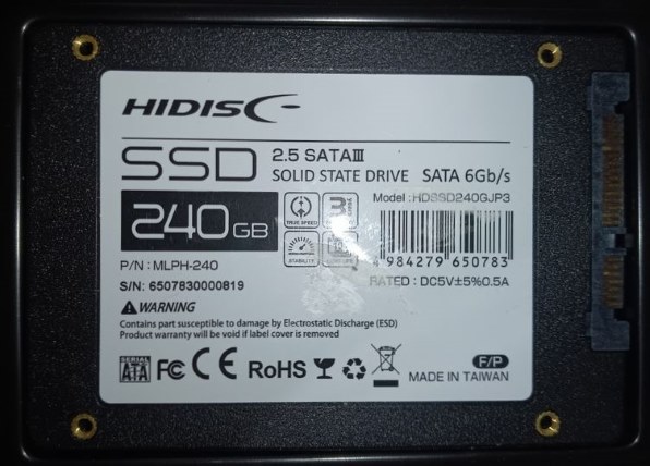 【SSD 240GB】 HIDISC HDSSD240GJP3 バルク