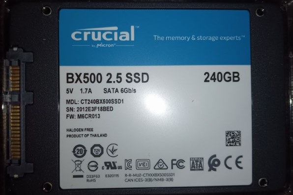 (新品)内臓SSD BX500 Crucial 240GB 海外リテール