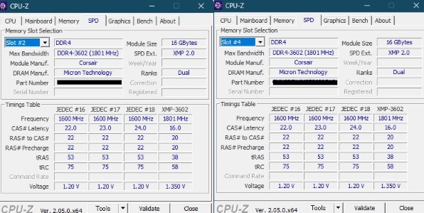 Corsair CMN32GX4M2Z3600C16 [DDR4 PC4-28800 16GB 2枚組]投稿