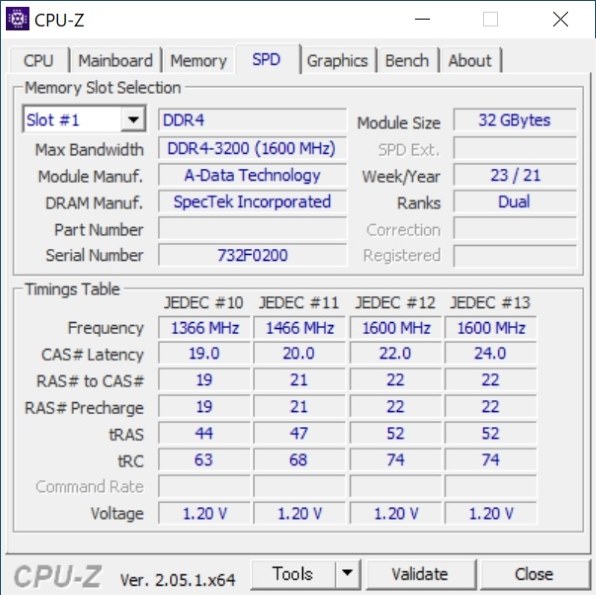 格安在庫あ ADATA Technology AD4U3200732G22-D PC4-25600(DDR4-3200