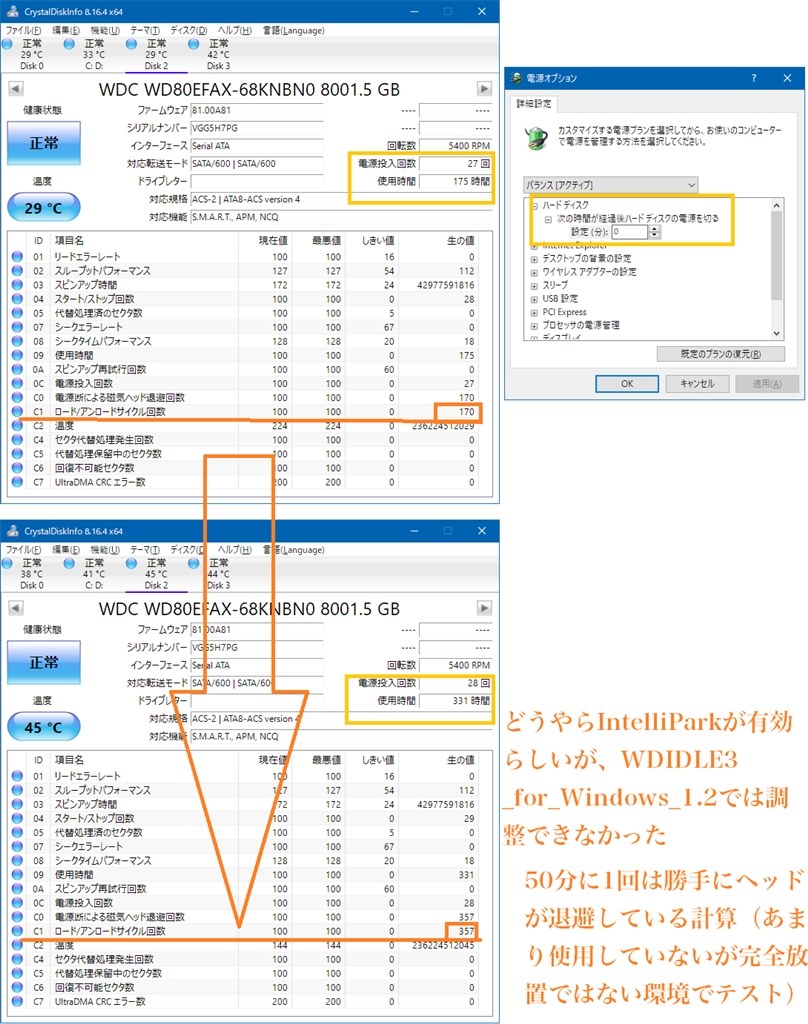 IntelliPark調整できず あと爆熱』 WESTERN DIGITAL WD80EFAX