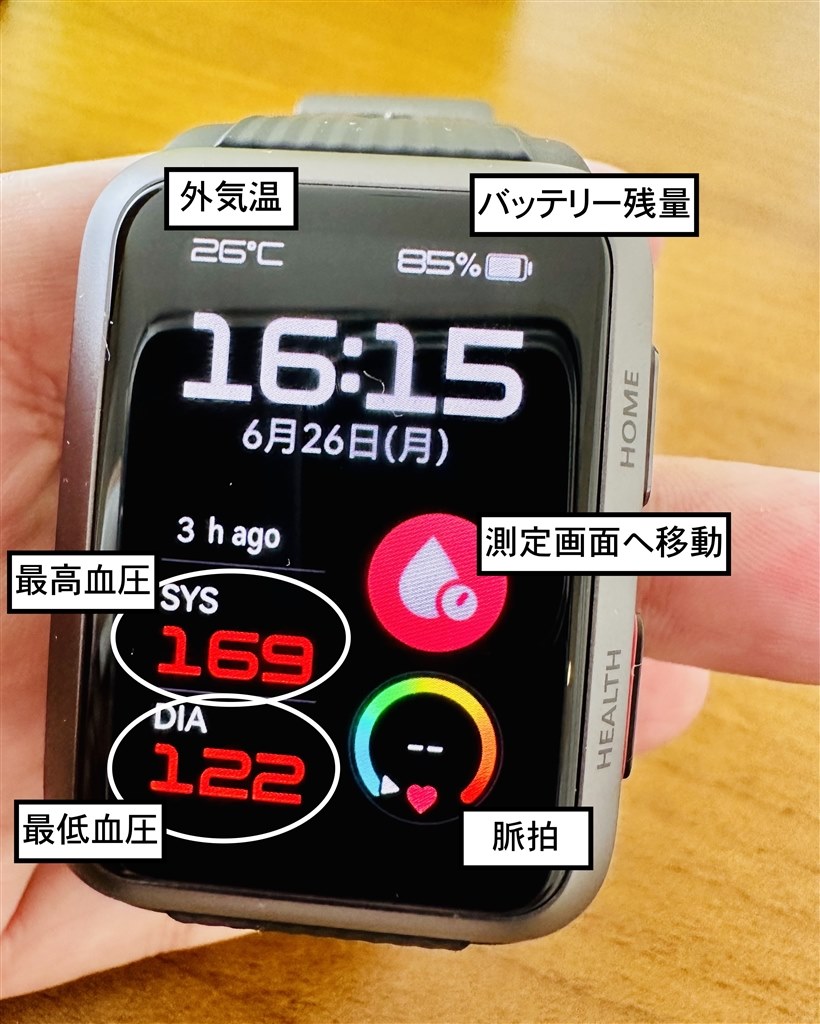 血圧」測定機能付き。他の計測データ精度も悪くない。』 HUAWEI 血圧」測定機能付き。他の計測データ精度も悪くない。』 HUAWEI