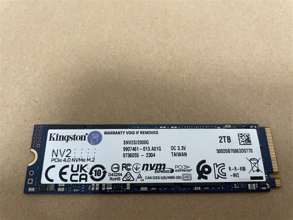 キングストン NV2 PCIe 4.0 NVMe SSD SNV2S/2000G 価格比較 - 価格.com
