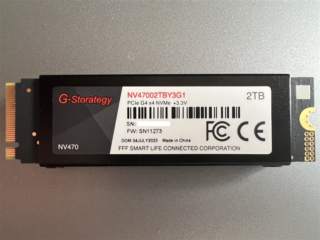 内蔵型SSD G-Storagy NV47002TBY3G1 2TB M.2 SSD G-Storategy NV47002TBY3G1 ［NV470 M.2 Type2280 NVMe 2TB