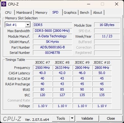 ADATA AD5U560016G-DT [DDR5 PC5-44800 16GB 2枚組] 価格比較 - 価格.com