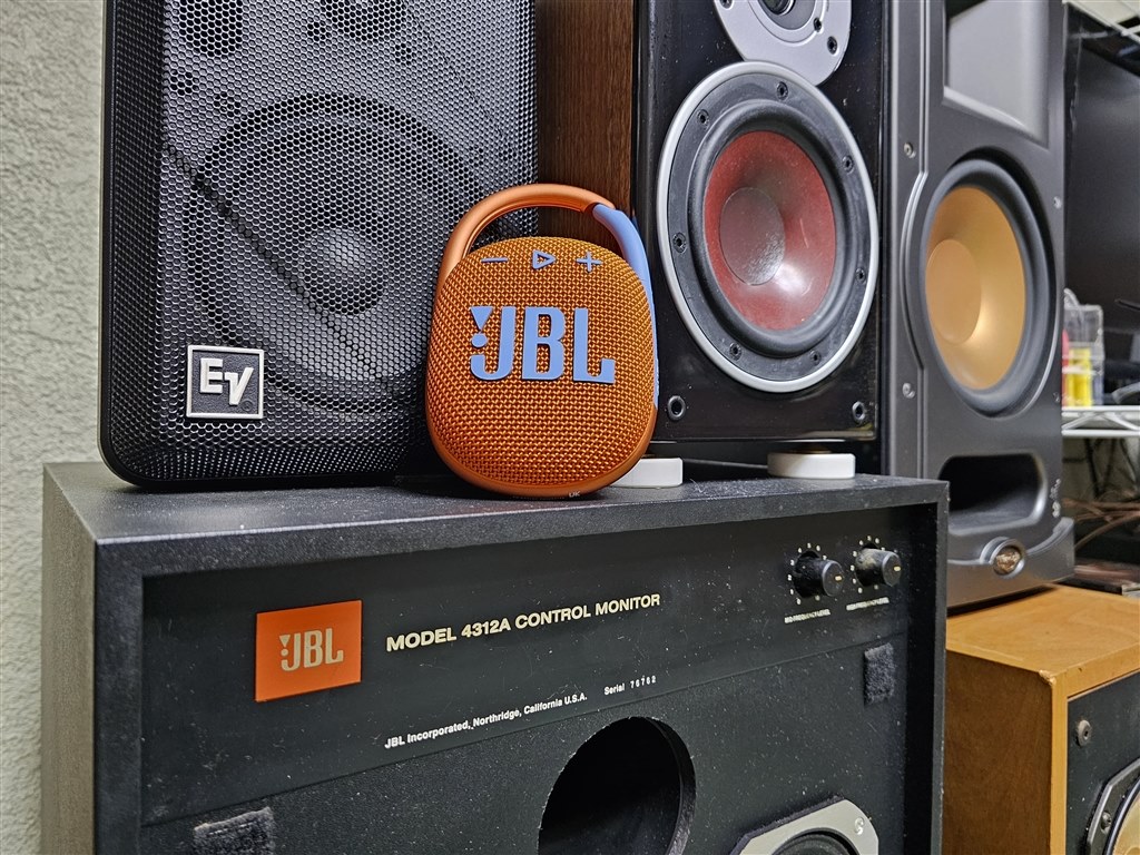 JBL クリップ4 ポータブル ワイヤレス スピーカー ブラック オレンジ