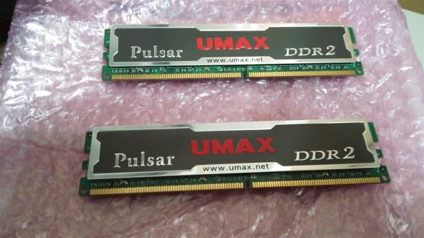 UMAX Pulsar DCDDR2-4GB-800 (DDR2 PC2-6400 2GB 2枚組)投稿画像