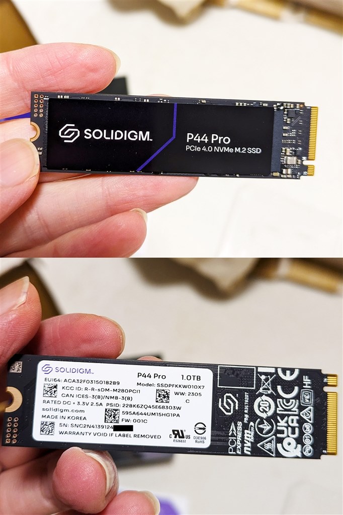 ソリダイム Solidigm 内蔵 SSD P44 Pro 読込速度：7GB/秒(最大)、高速 ...