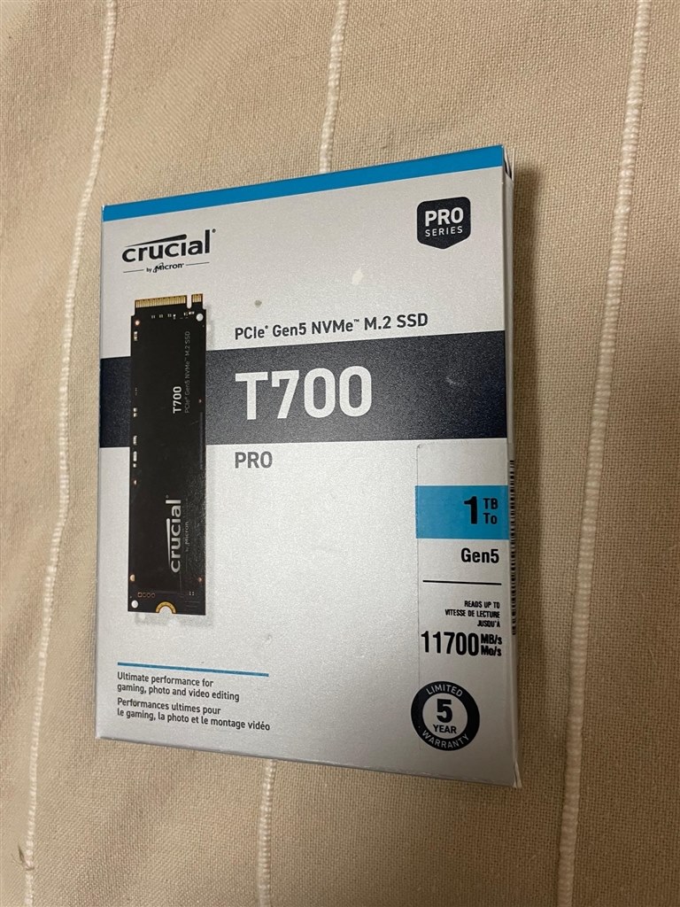 自身初のGen5 SSD』 crucial T700 CT1000T700SSD3JP はじごんさんの ...