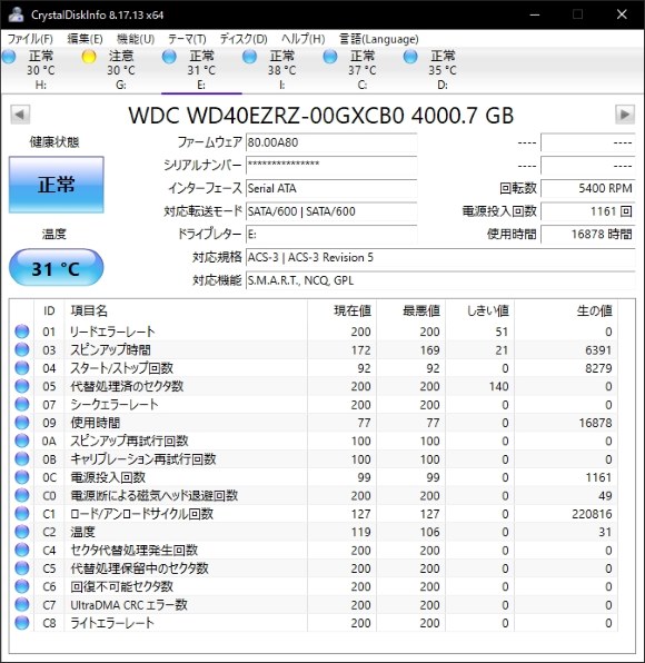 WESTERN DIGITAL WD40EZRZ-RT2 [4TB SATA600 5400] レビュー評価・評判 - 価格.com