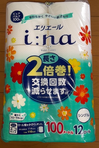 大王製紙 エリエール イーナ トイレットティシュー シングル 12ロール 入り 価格比較