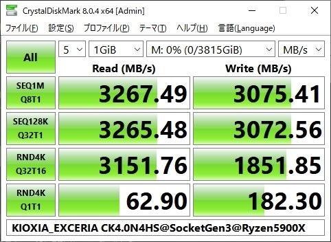 ステキさんリピート割複数割適用価格 35TB(35000G)書込でようやく速度低減する耐久性。GEN3で使用