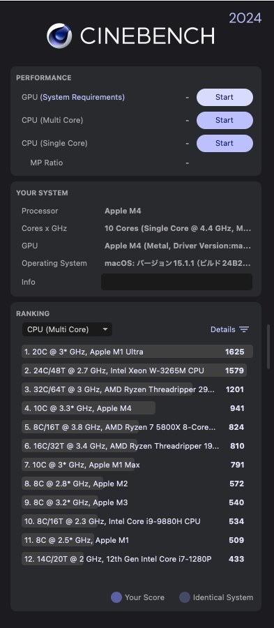 cinebench2024。』 Apple Mac mini MU9D3J/A [シルバー] freedom4790