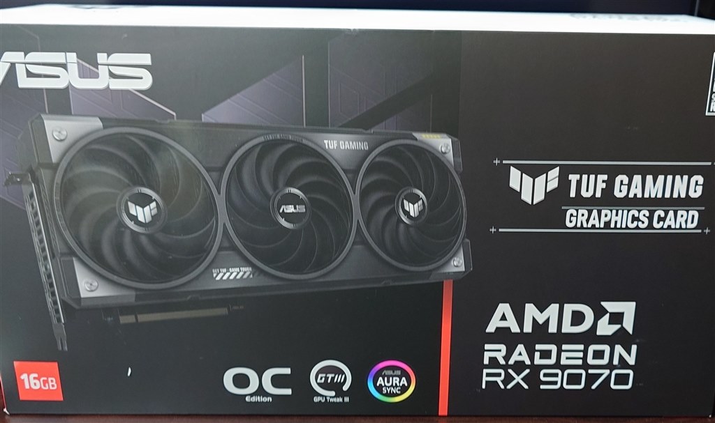 9070とてもいいです！』 ASUS TUF-RX9070-O16G-GAMING [PCIExp 16GB