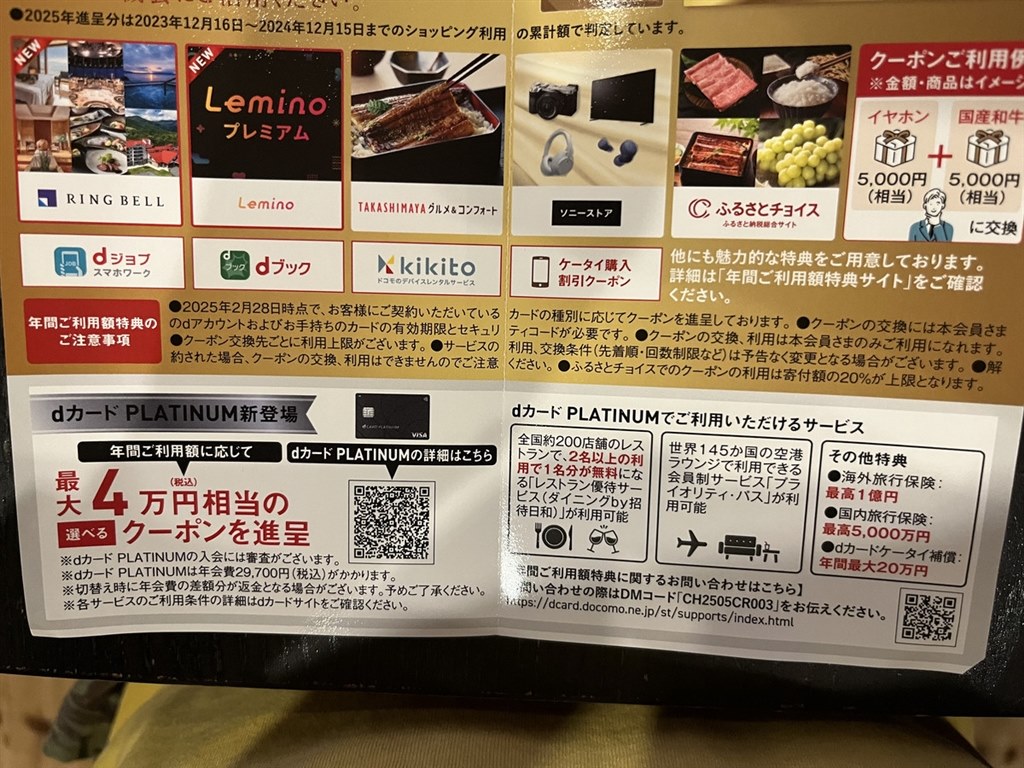 NTTdocomo - ドコモ dカードゴールド年間利用特典22,000円相当　クーポン dカード GOLD 年間ご利用額特典