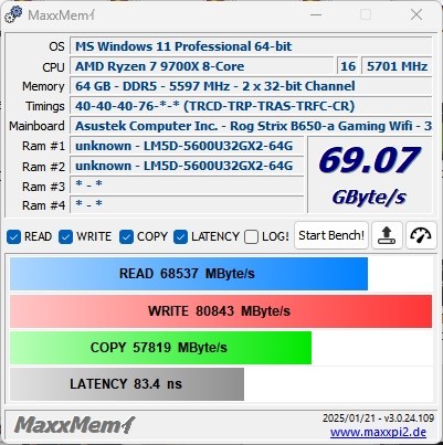 リンクス LM5D-5600U32GX2-64G DDR5 PC5-44800 32GB 2枚組 ノー