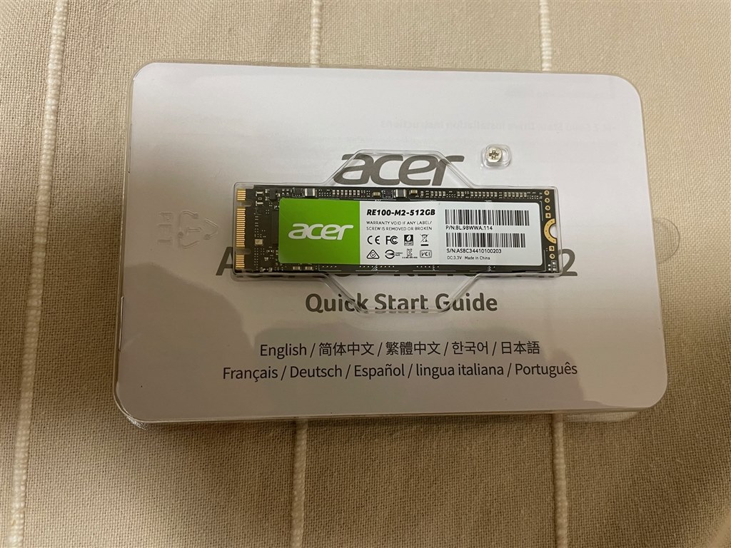ノートPCのM.2 SATA SSDで使っています』 Acer RE100 RE100-M2