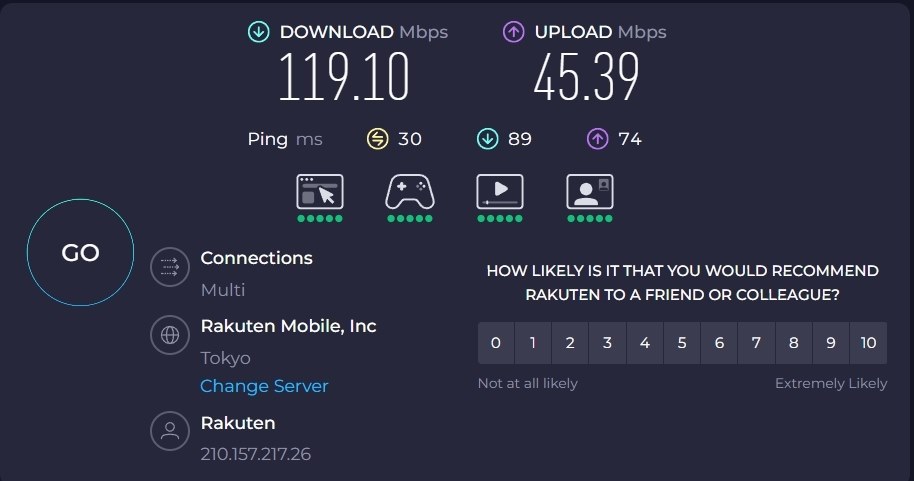楽天で下り120Mbps、上り48Mpbs出ました』 TP-Link Archer MR600 ＊れ
