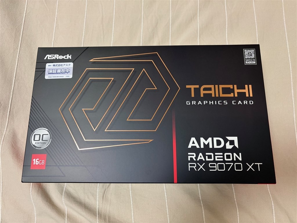 満足感が高いグラボです』 ASRock Radeon RX 9070 XT Taichi 16GB OC
